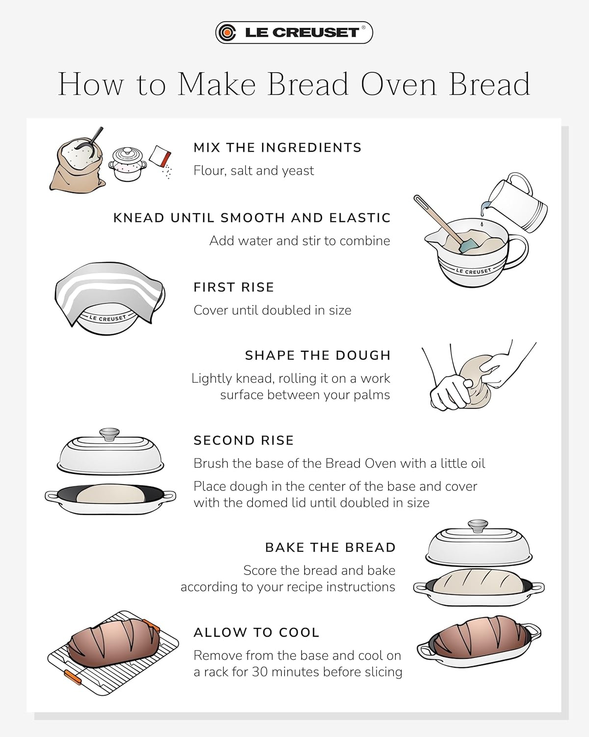 image:imageLe Creuset Enameled Cast Iron Signature Round Bread Oven 95 inch WhiteWhite