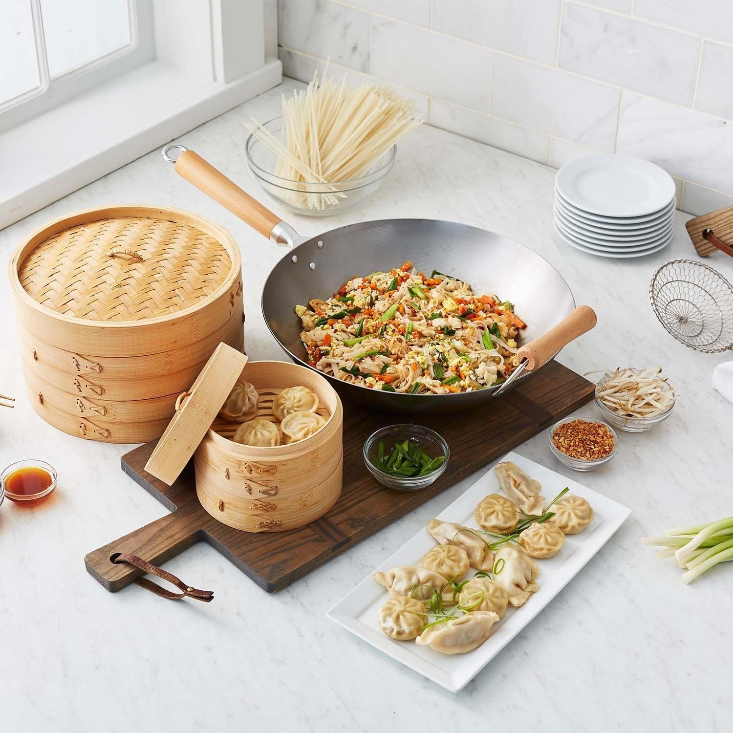 image:imageSur La Table 12 CarbonSteel Wok Flat Bottom Pan for HighHeat Cooking Ideal for DeepFrying Steaming and StirFrying Lightweight Fast HeatingSilver