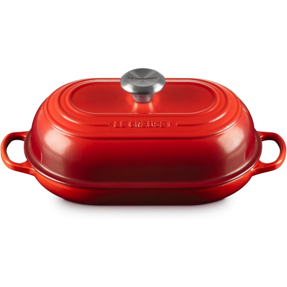 image:imageLe Creuset Enameled Cast Iron Signature Round Bread Oven 95 inch WhiteCerise