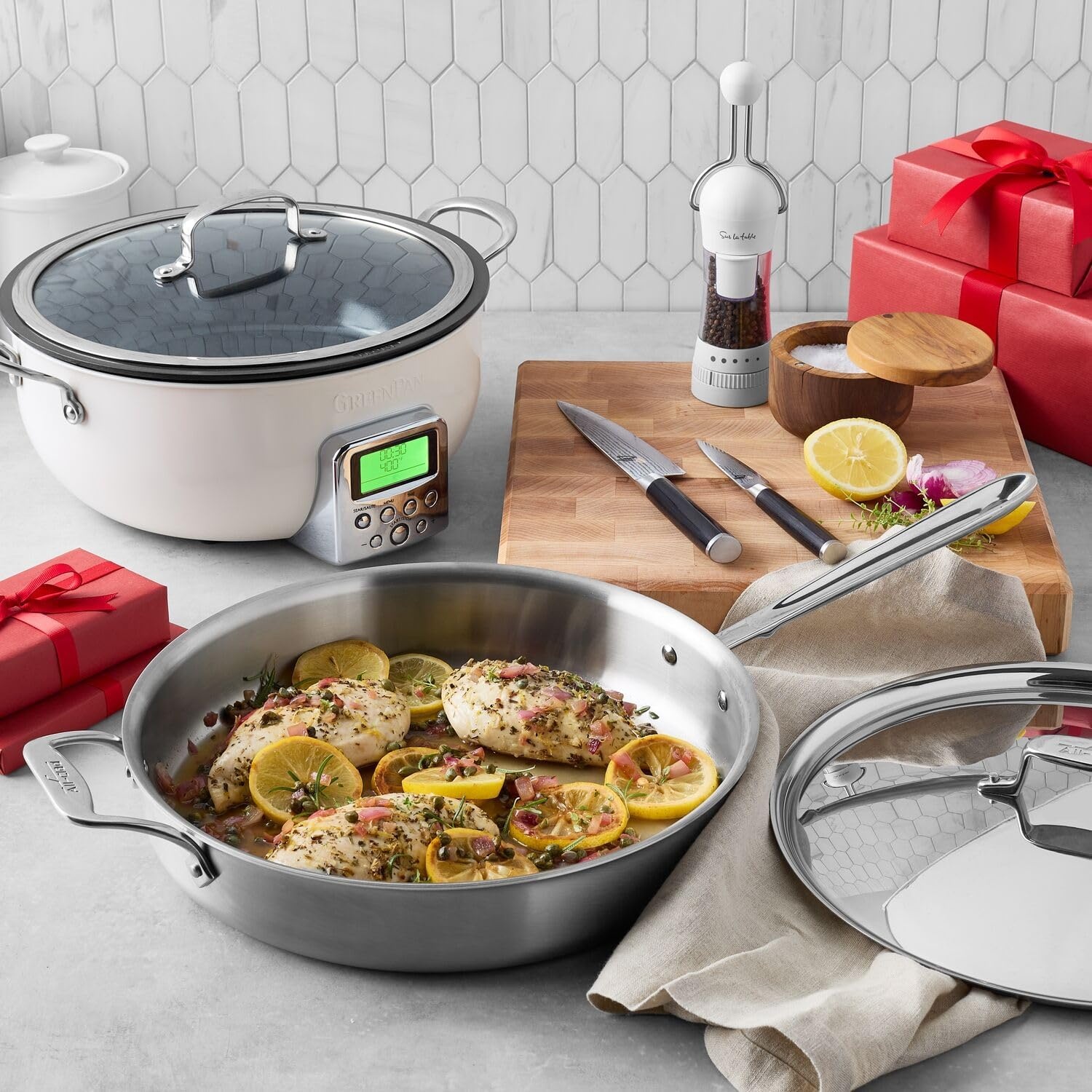 image:imageAllClad D5 Brushed Stainless Steel Saut Pans