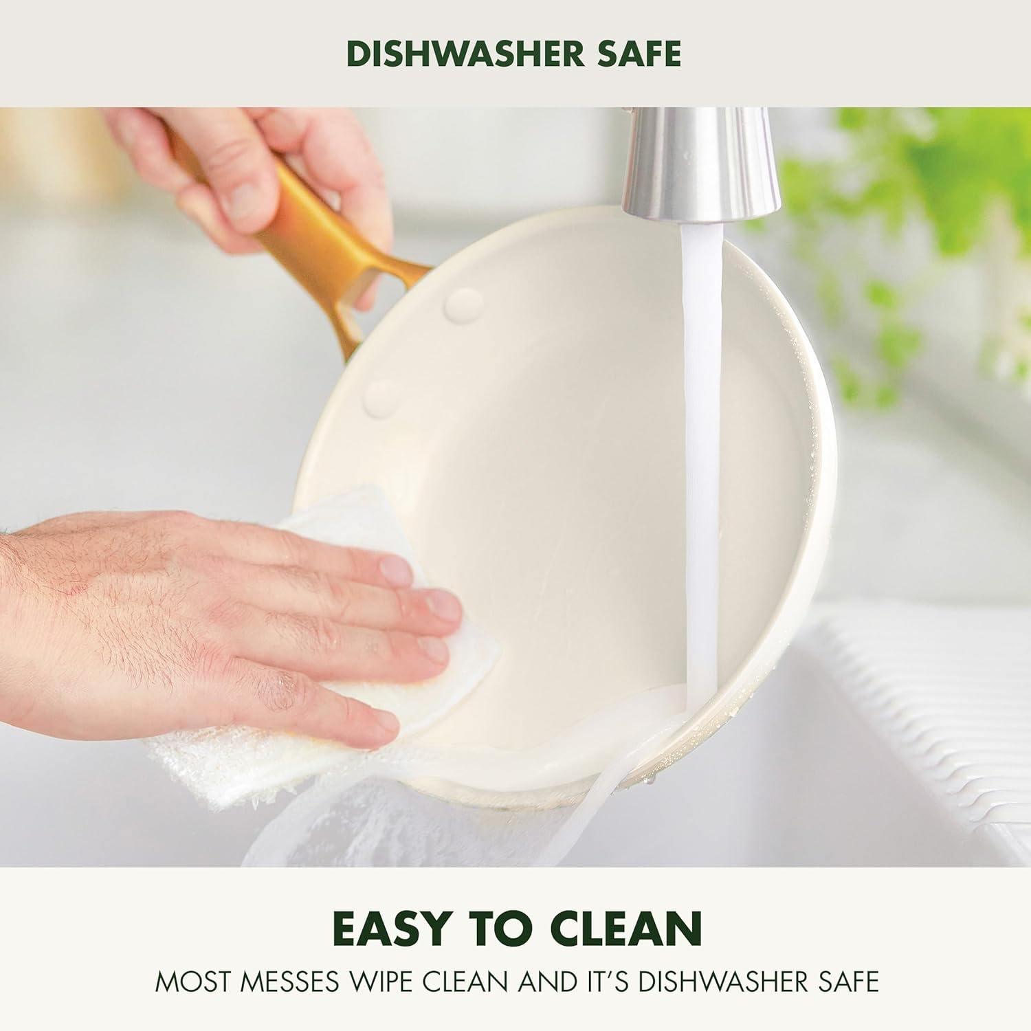 image:imageGreenPan Hard Anodized Healthy Ceramic Nonstick 10 and 12 Frying Pan Skillet Set Gold Handle PFASFree Dishwasher Safe Oven Safe Twilight BlueCream White