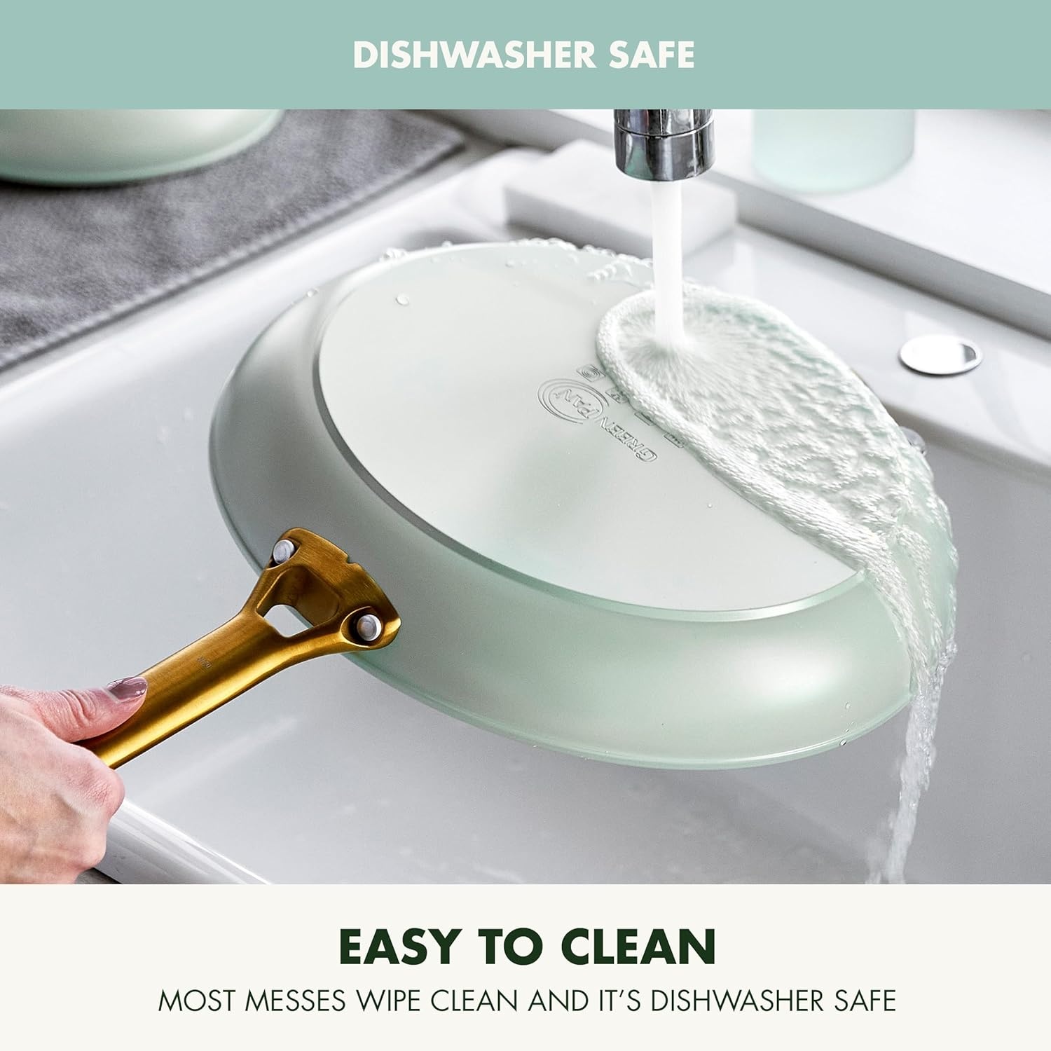 image:imageGreenPan Hard Anodized Healthy Ceramic Nonstick 10 and 12 Frying Pan Skillet Set Gold Handle PFASFree Dishwasher Safe Oven Safe Twilight BlueJulep Green