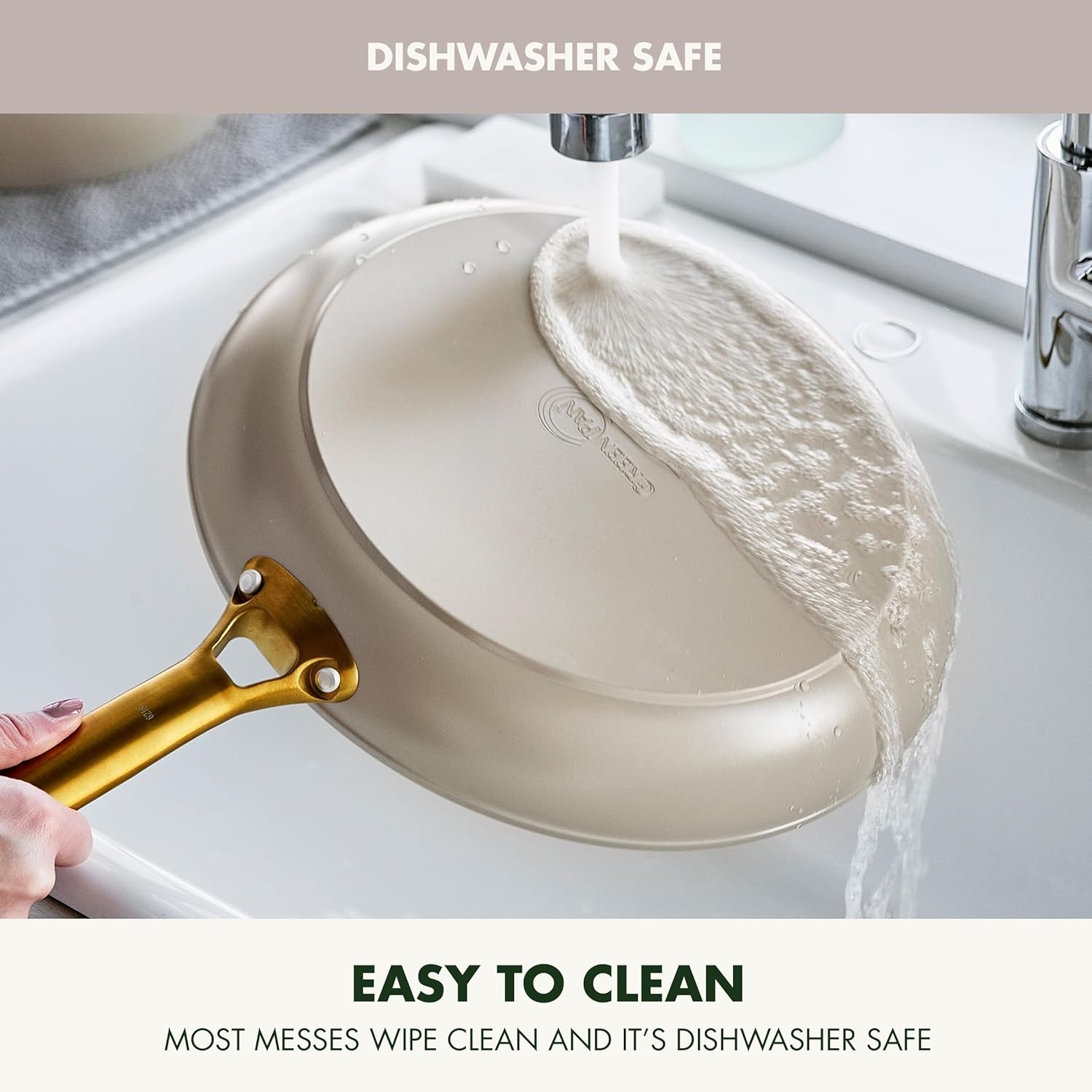 image:imageGreenPan Hard Anodized Healthy Ceramic Nonstick 10 and 12 Frying Pan Skillet Set Gold Handle PFASFree Dishwasher Safe Oven Safe Twilight BlueTaupe