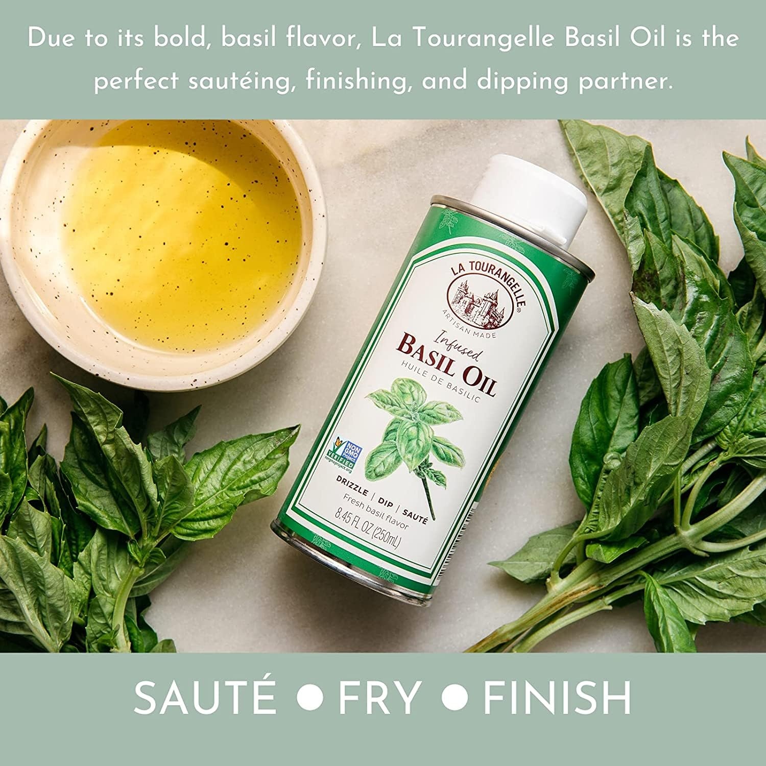 image:imageLa Tourangelle White Truffle Cooking Spray Complex Gourmet Earthy Flavor for Spraying on Pasta Popcorn Vegetables Potatoes and More 5 Fl OzBasil