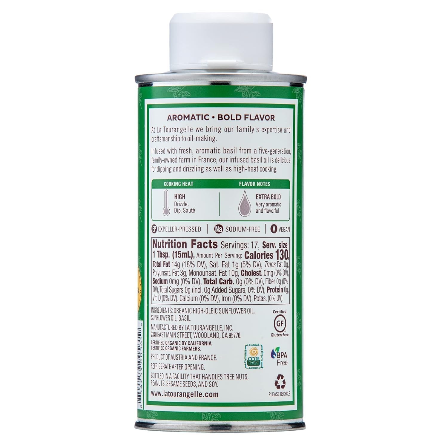 image:imageLa Tourangelle White Truffle Cooking Spray Complex Gourmet Earthy Flavor for Spraying on Pasta Popcorn Vegetables Potatoes and More 5 Fl OzBasil