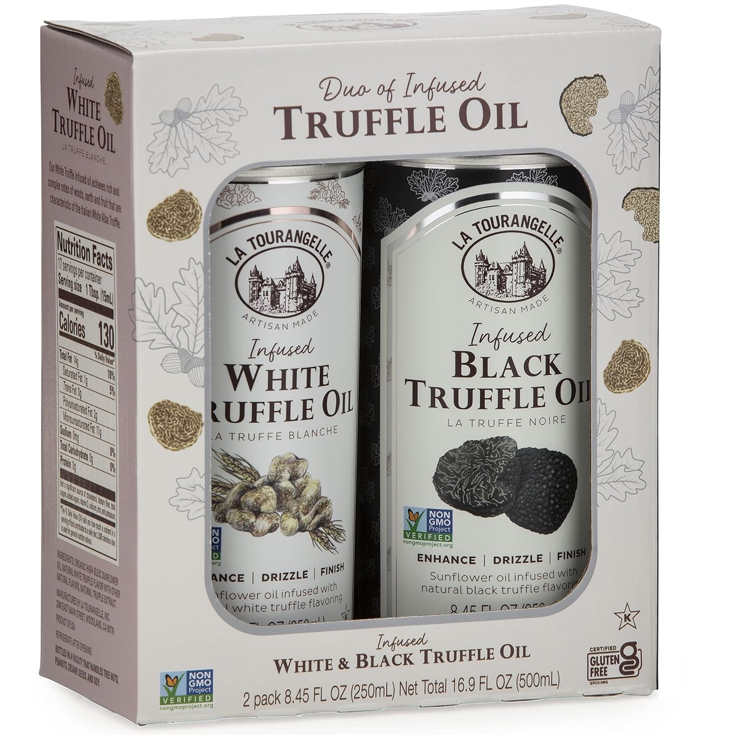 image:imageLa Tourangelle White Truffle Cooking Spray Complex Gourmet Earthy Flavor for Spraying on Pasta Popcorn Vegetables Potatoes and More 5 Fl OzBlack White Truffle Gift Box
