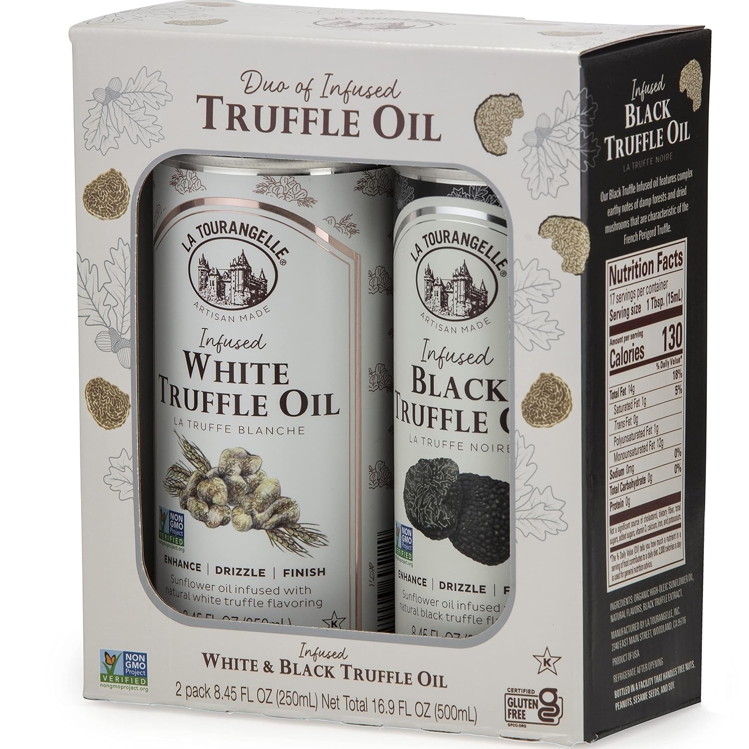 image:imageLa Tourangelle White Truffle Cooking Spray Complex Gourmet Earthy Flavor for Spraying on Pasta Popcorn Vegetables Potatoes and More 5 Fl OzBlack White Truffle Gift Box