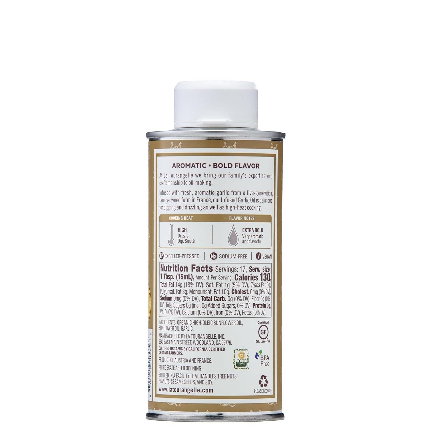 image:imageLa Tourangelle White Truffle Cooking Spray Complex Gourmet Earthy Flavor for Spraying on Pasta Popcorn Vegetables Potatoes and More 5 Fl OzGarlic