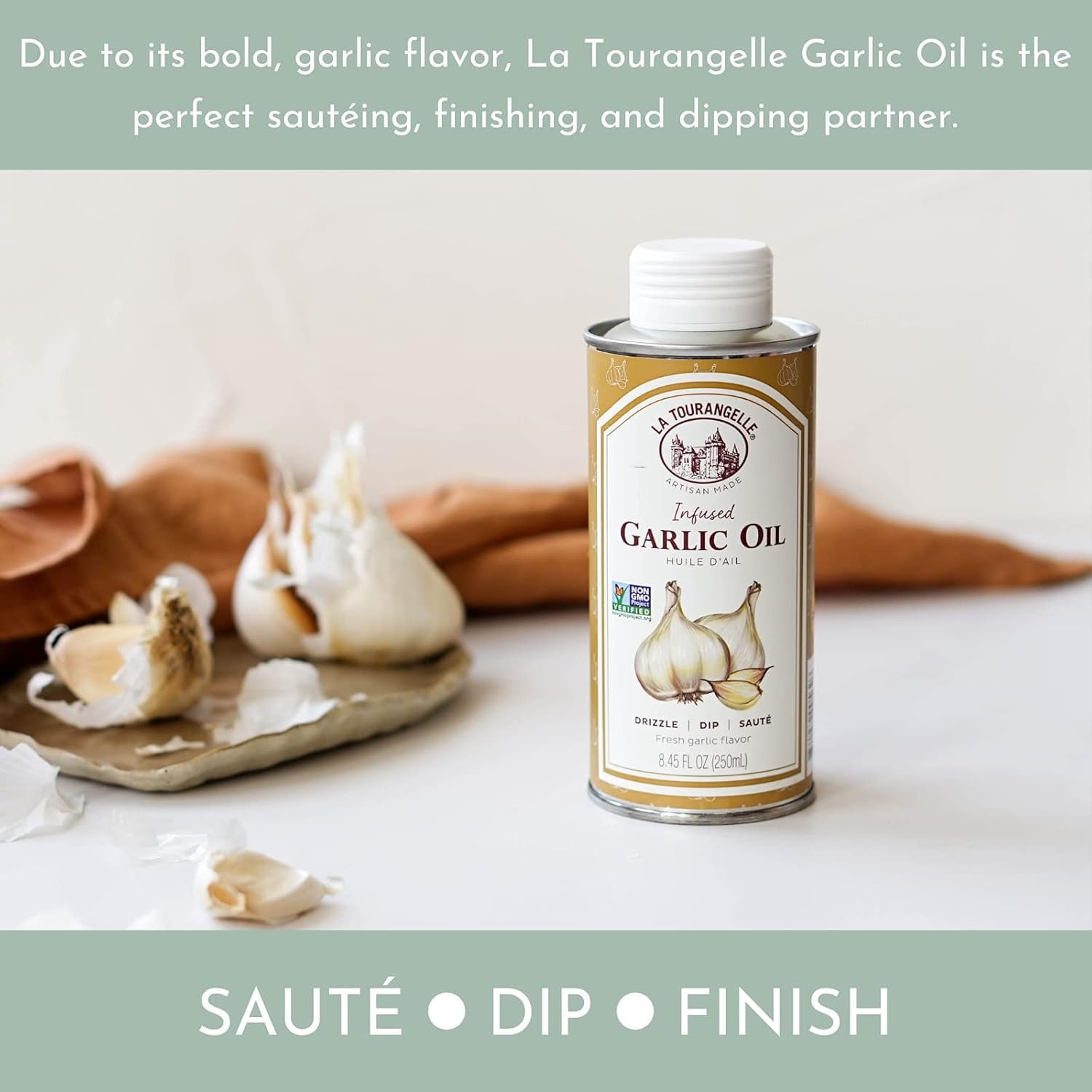 image:imageLa Tourangelle White Truffle Cooking Spray Complex Gourmet Earthy Flavor for Spraying on Pasta Popcorn Vegetables Potatoes and More 5 Fl OzGarlic