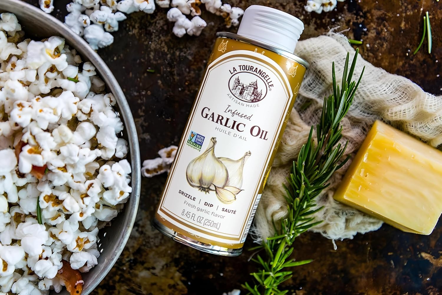 image:imageLa Tourangelle White Truffle Cooking Spray Complex Gourmet Earthy Flavor for Spraying on Pasta Popcorn Vegetables Potatoes and More 5 Fl OzGarlic