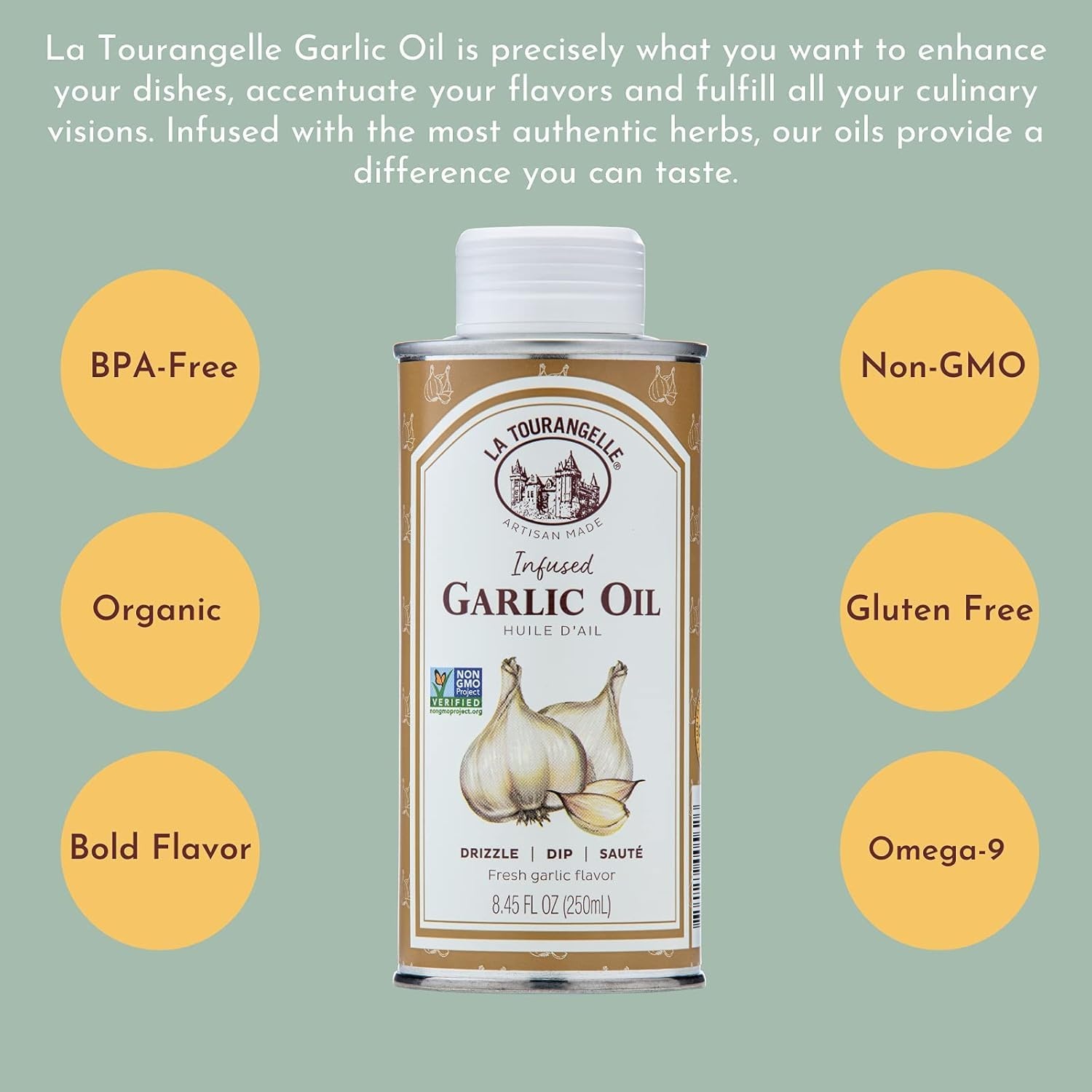 image:imageLa Tourangelle White Truffle Cooking Spray Complex Gourmet Earthy Flavor for Spraying on Pasta Popcorn Vegetables Potatoes and More 5 Fl OzGarlicWhite TruffleBasil Gift Box