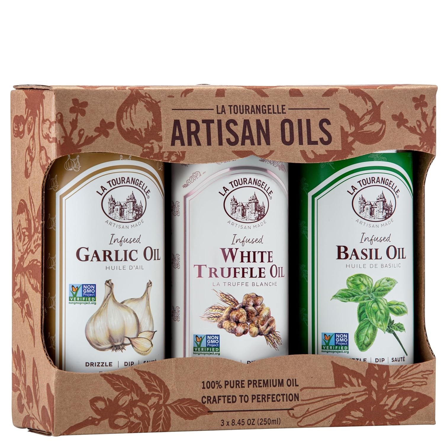 image:imageLa Tourangelle White Truffle Cooking Spray Complex Gourmet Earthy Flavor for Spraying on Pasta Popcorn Vegetables Potatoes and More 5 Fl OzGarlicWhite TruffleBasil Gift Box