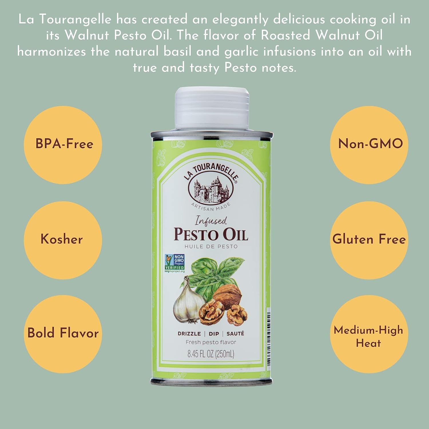 image:imageLa Tourangelle White Truffle Cooking Spray Complex Gourmet Earthy Flavor for Spraying on Pasta Popcorn Vegetables Potatoes and More 5 Fl OzPesto
