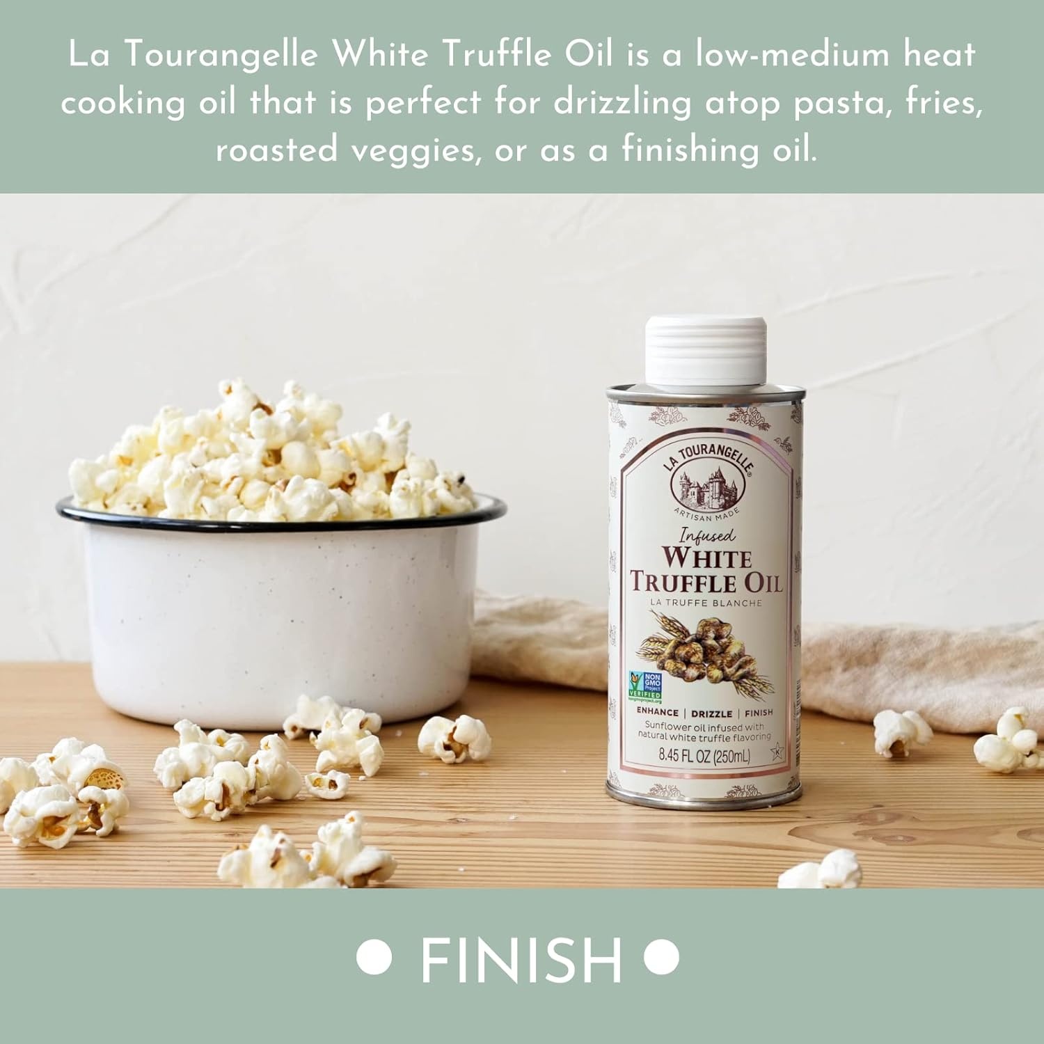 image:imageLa Tourangelle White Truffle Cooking Spray Complex Gourmet Earthy Flavor for Spraying on Pasta Popcorn Vegetables Potatoes and More 5 Fl OzWhite Truffle