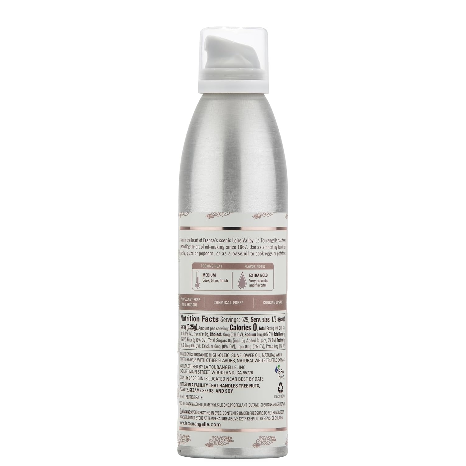image:imageLa Tourangelle White Truffle Cooking Spray Complex Gourmet Earthy Flavor for Spraying on Pasta Popcorn Vegetables Potatoes and More 5 Fl OzWhite Truffle