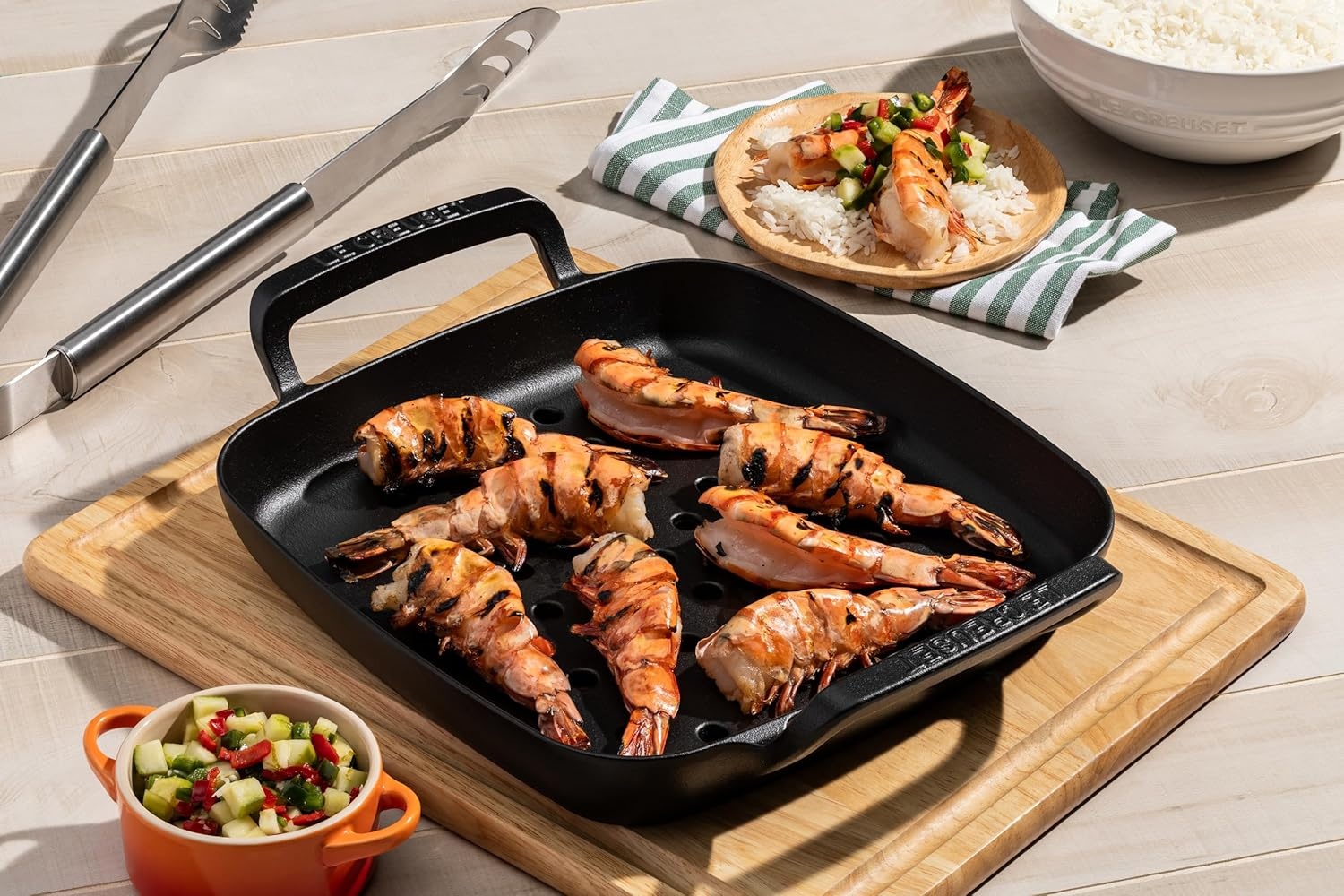 image:imageLe Creuset Alpine Outdoor Collection Enameled Cast Iron Pizza Pan 15Grill Basket