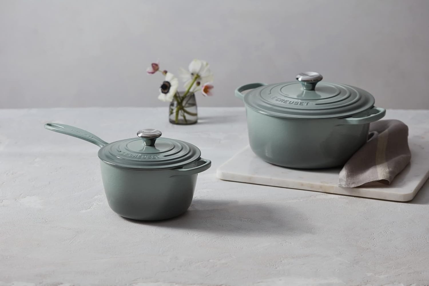 image:imageLe Creuset Enameled Cast Iron Signature Saucepan 225 qt FlameSea Salt