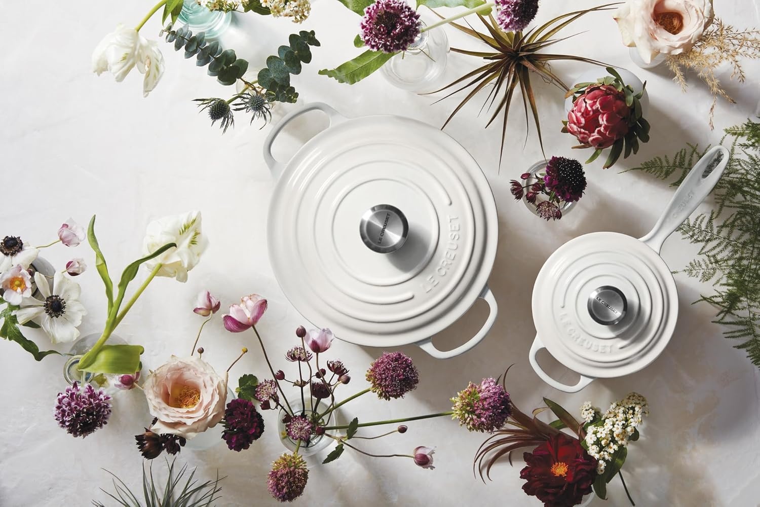 image:imageLe Creuset Enameled Cast Iron Signature Saucepan 225 qt FlameWhite