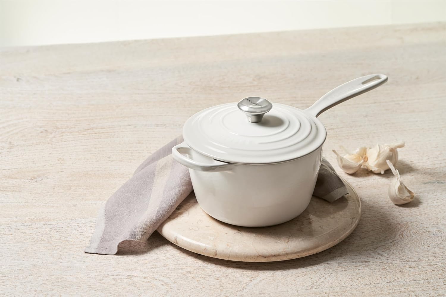 image:imageLe Creuset Enameled Cast Iron Signature Saucepan 225 qt FlameWhite