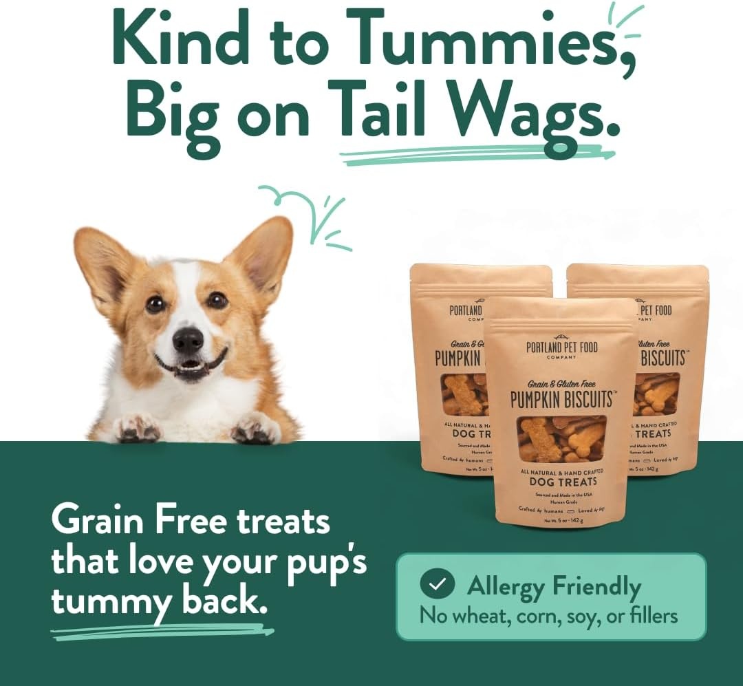 image:imagePortland Pet Food Company Pumpkin Dog Treats Healthy Biscuits for Small Medium amp Large Dogs GrainFree HumanGrade All Natural Cookies Snacks amp Puppy Training Treats Made in The USA 5 ozPumpkin