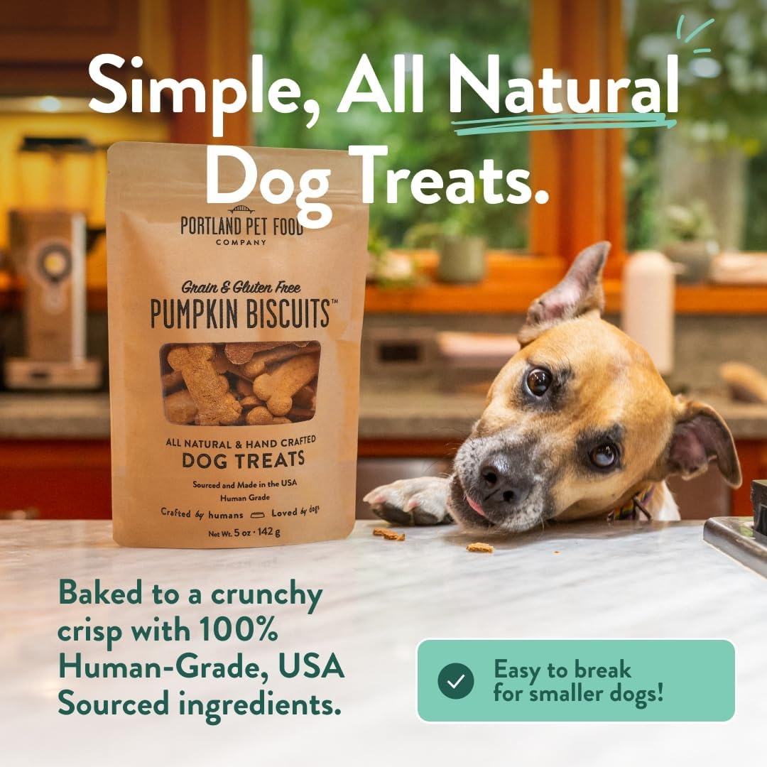image:imagePortland Pet Food Company Pumpkin Dog Treats Healthy Biscuits for Small Medium amp Large Dogs GrainFree HumanGrade All Natural Cookies Snacks amp Puppy Training Treats Made in The USA 5 ozPumpkin