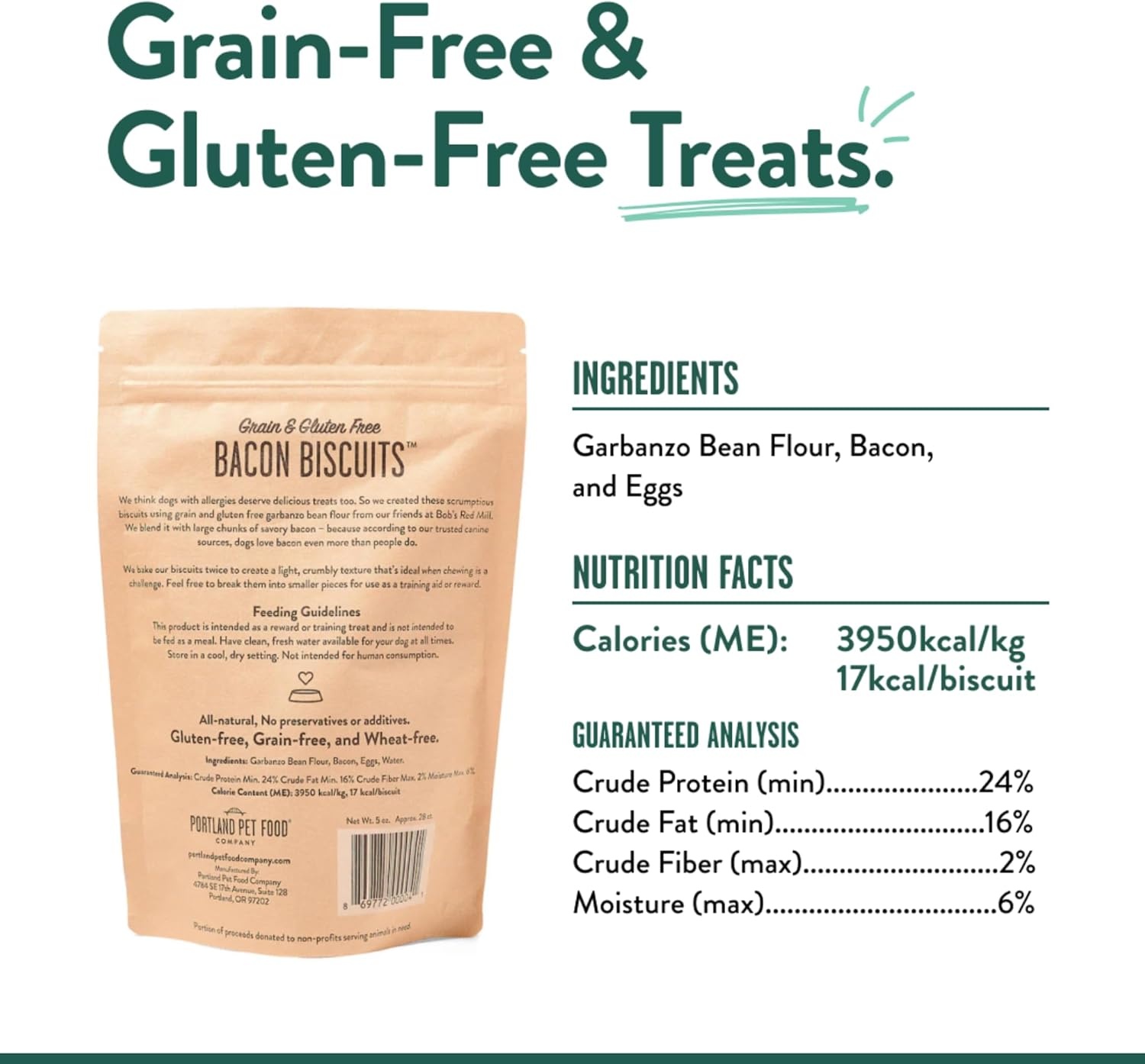 image:imagePortland Pet Food Company Pumpkin Dog Treats Healthy Biscuits for Small Medium amp Large Dogs GrainFree HumanGrade All Natural Cookies Snacks amp Puppy Training Treats Made in The USA 5 ozBacon