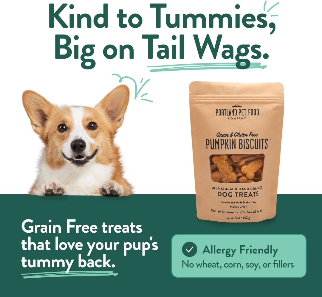 image:imagePortland Pet Food Company Pumpkin Dog Treats Healthy Biscuits for Small Medium amp Large Dogs GrainFree HumanGrade All Natural Cookies Snacks amp Puppy Training Treats Made in The USA 5 ozPumpkin