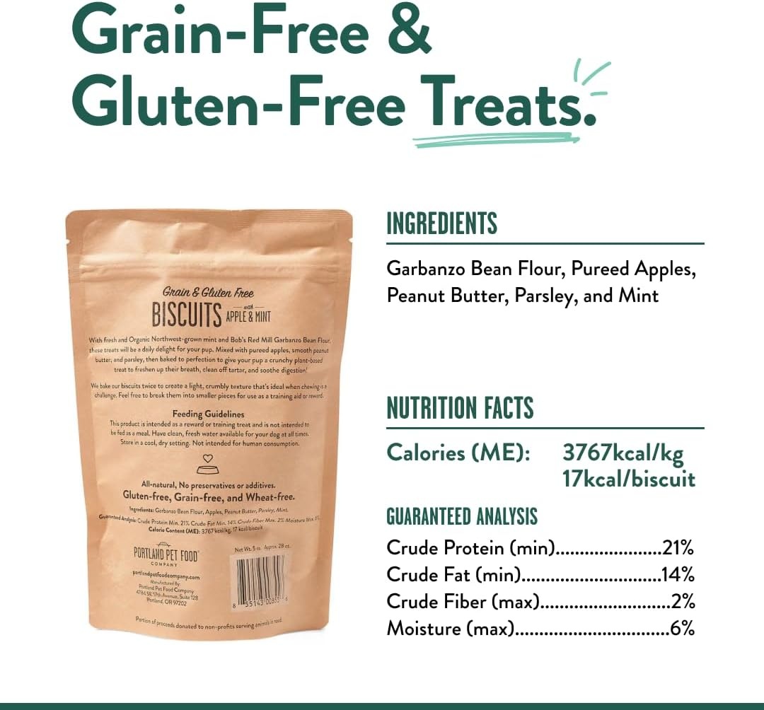 image:imagePortland Pet Food Company Pumpkin Dog Treats Healthy Biscuits for Small Medium amp Large Dogs GrainFree HumanGrade All Natural Cookies Snacks amp Puppy Training Treats Made in The USA 5 ozApple Mint