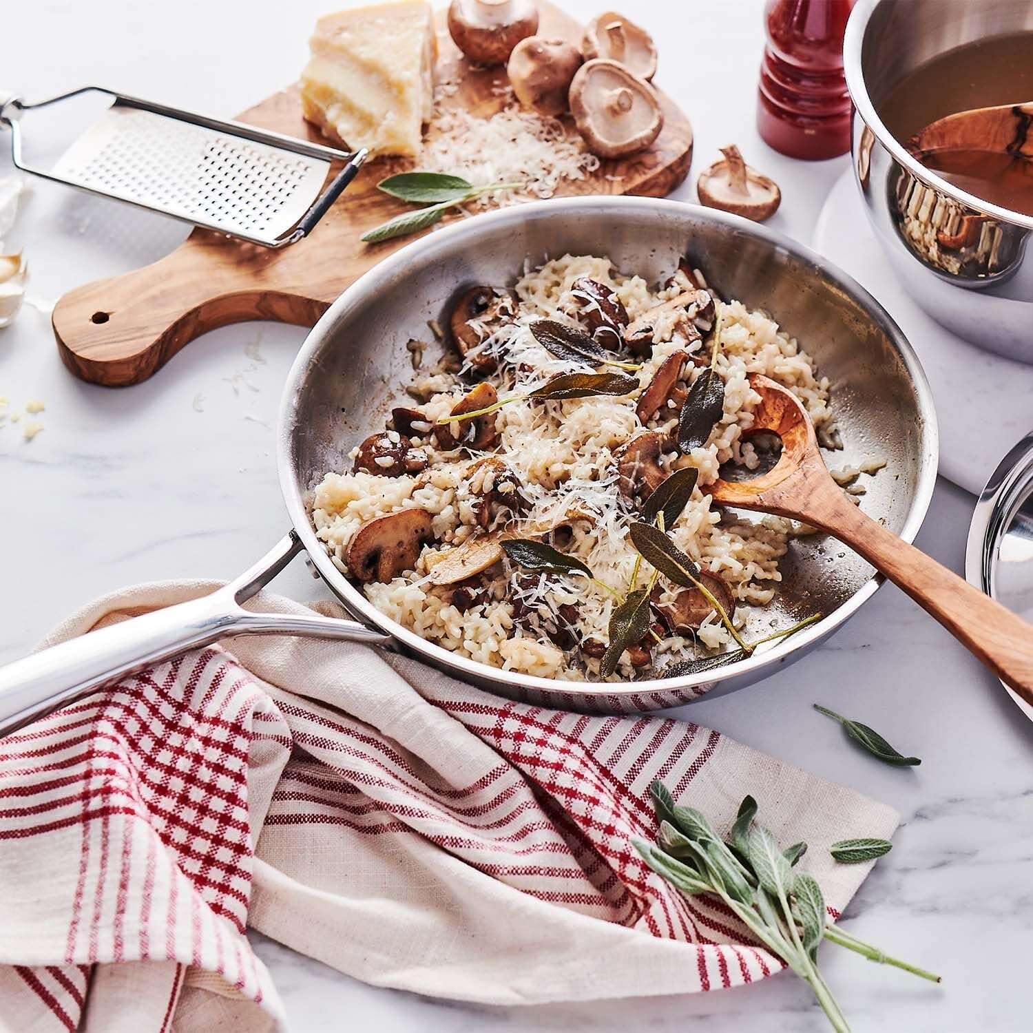 image:imageSur La Table Classic 5Ply Stainless Steel 2Piece Skillet Set 8 amp 10 Silver