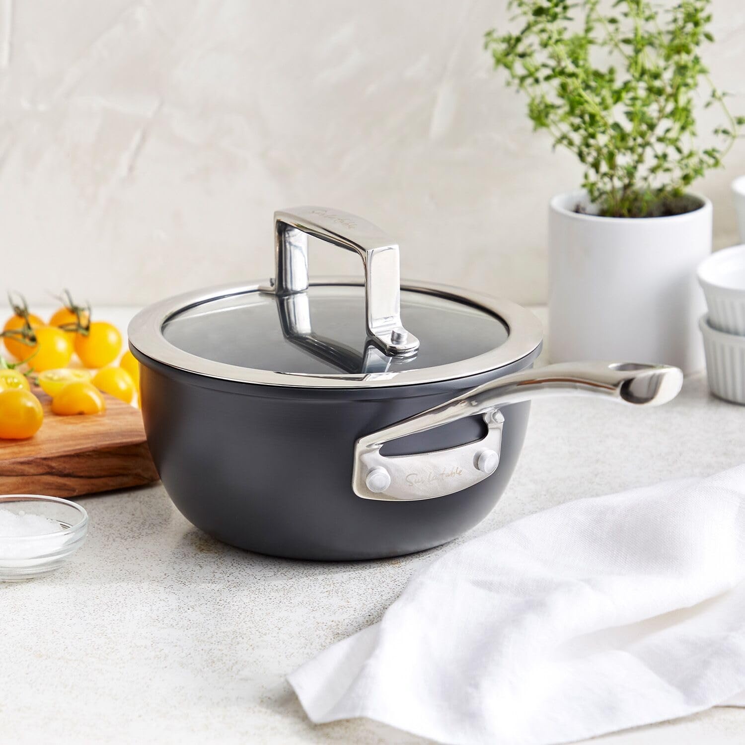 image:imageSur La Table Classic Hard Anodized Ceramic Nonstick Saucepan Aluminum