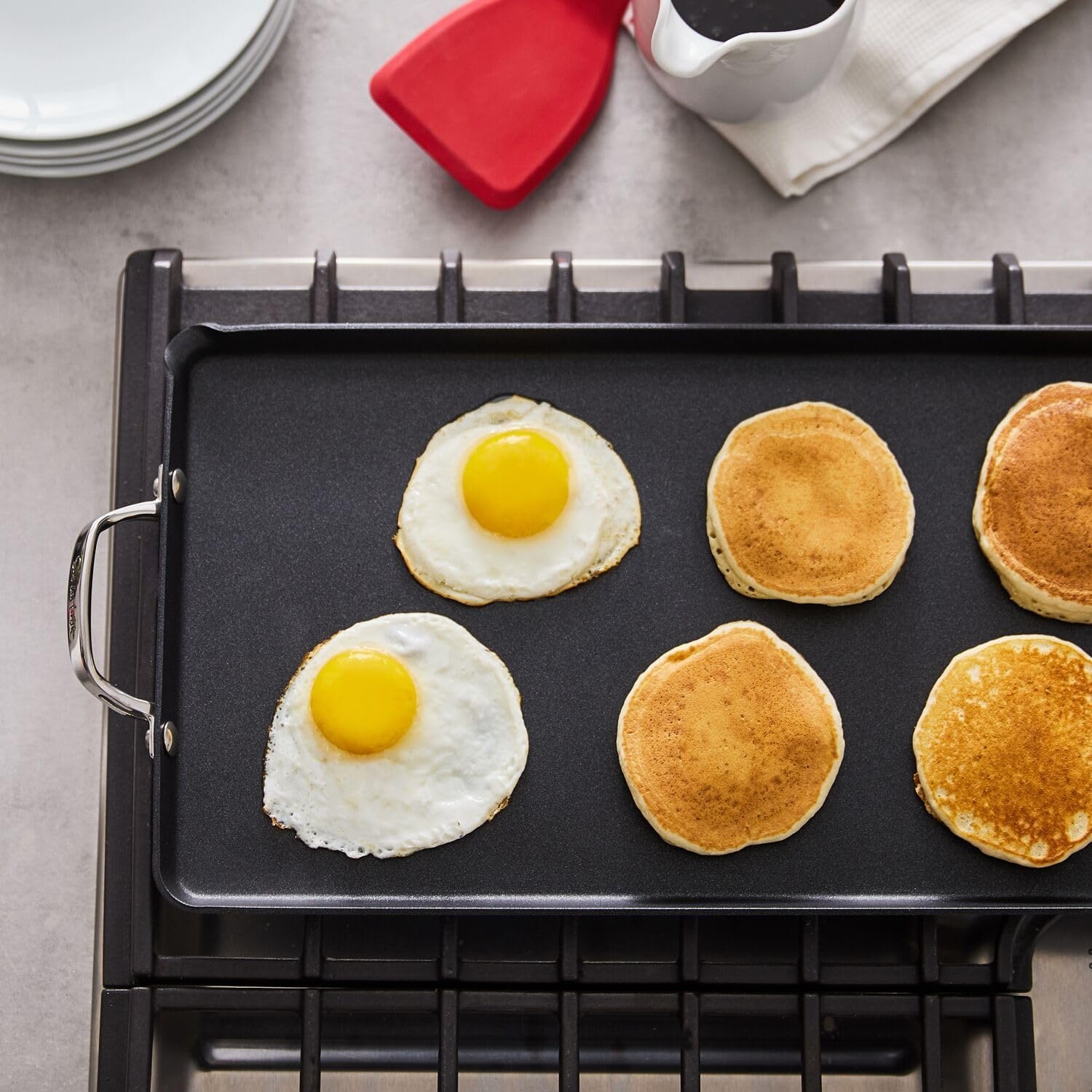 image:imageSur La Table Signature Hard Anodized Nonstick Double Burner Griddle Large TwoBurner Cooking Surface for Pancakes Bacon French Toast and More