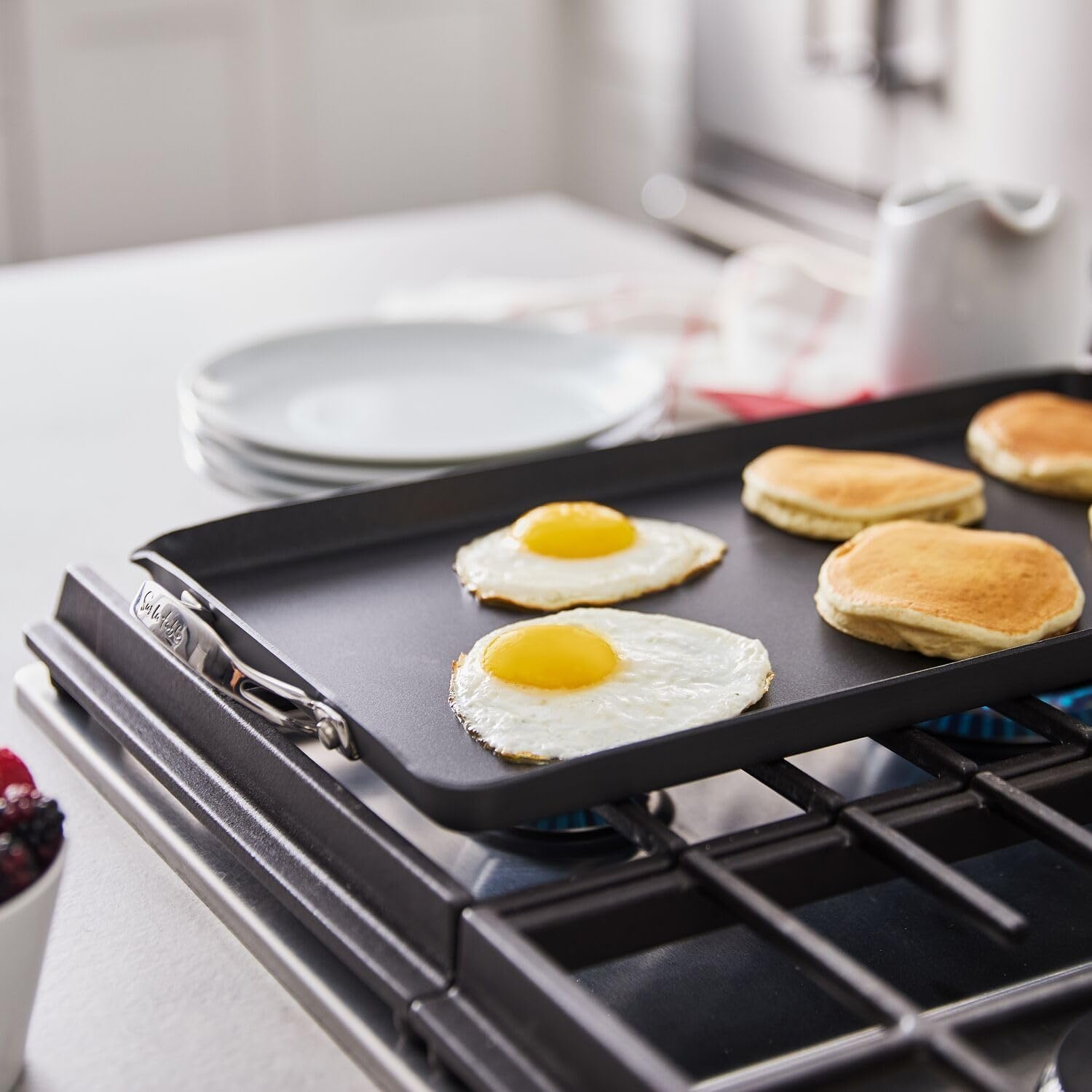 image:imageSur La Table Signature Hard Anodized Nonstick Double Burner Griddle Large TwoBurner Cooking Surface for Pancakes Bacon French Toast and More