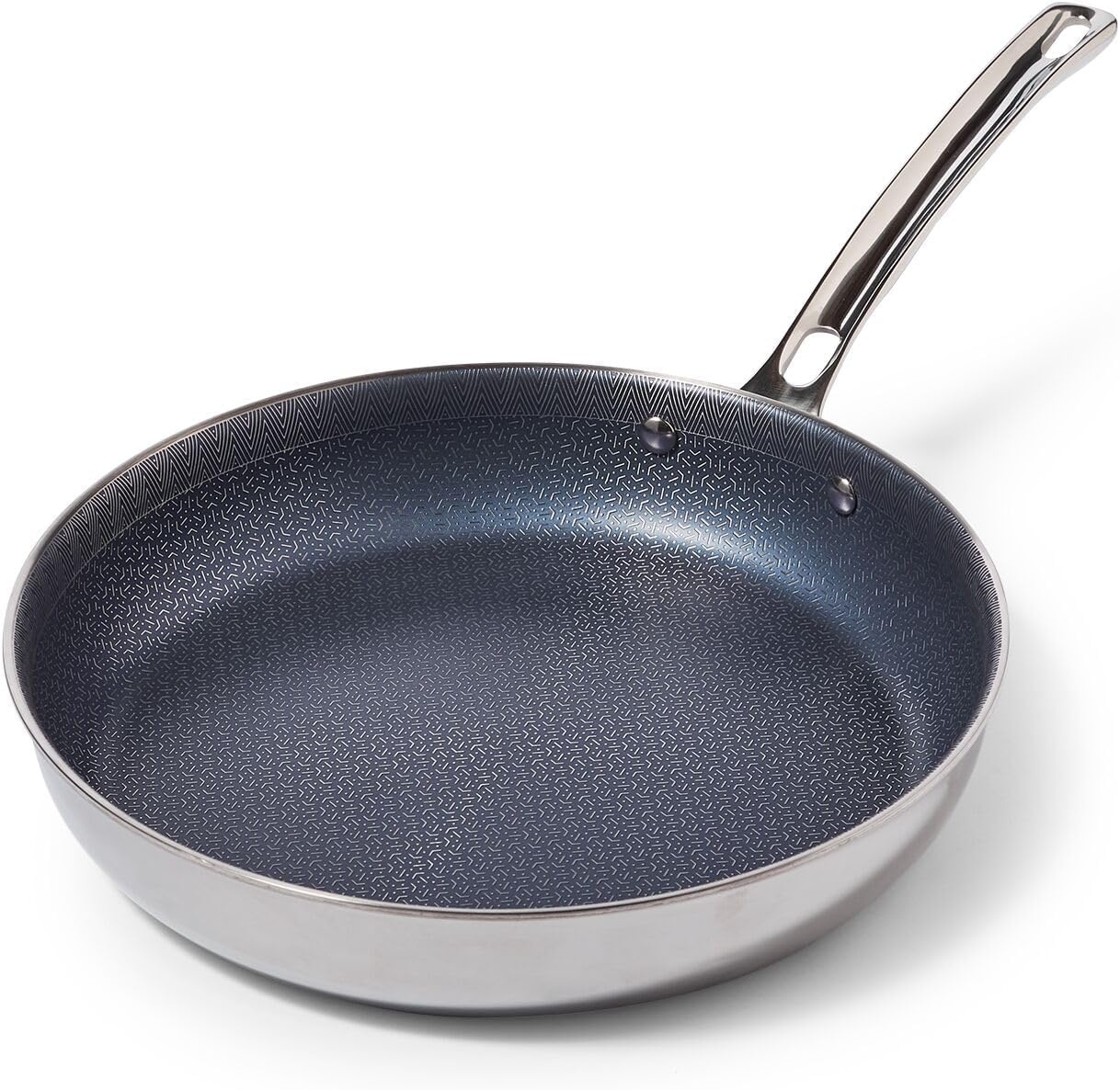 image:imageViking 3Ply Non Stick Frying Pan 8 Inch Hybrid Plus Stainless Steel Kitchen Cookware Silver10 Inches