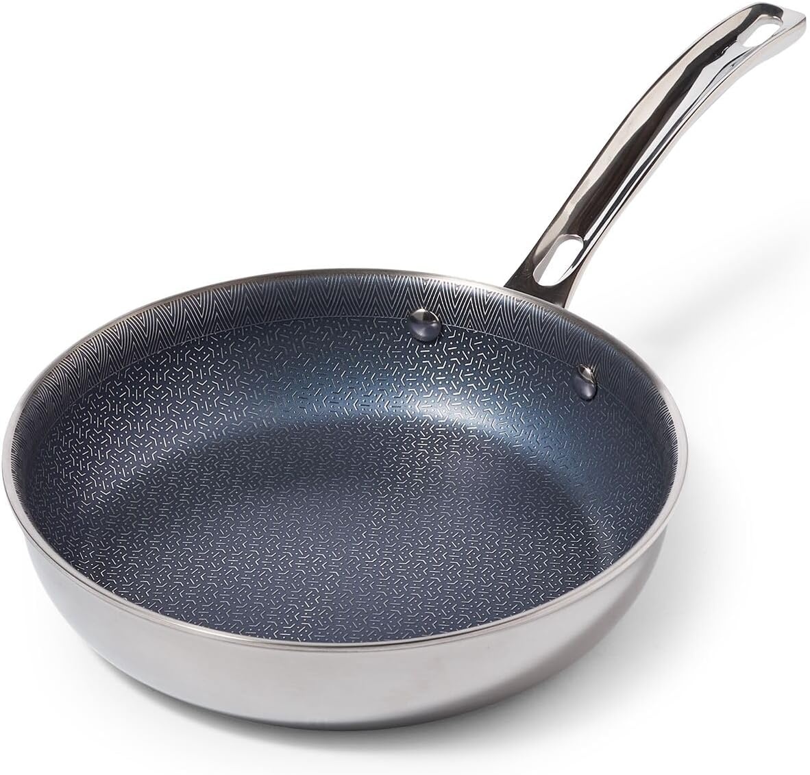 image:imageViking 3Ply Non Stick Frying Pan 8 Inch Hybrid Plus Stainless Steel Kitchen Cookware Silver8 Inches