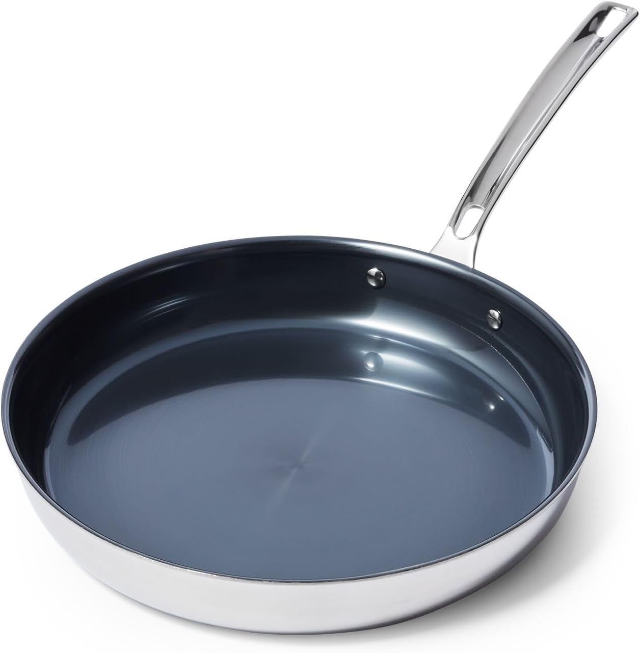 image:imageViking 4Ply Frying Pans 2Piece Laser Clad Titanium Performance Ti 95 and 11 Inch BlueSIlver12 Inch