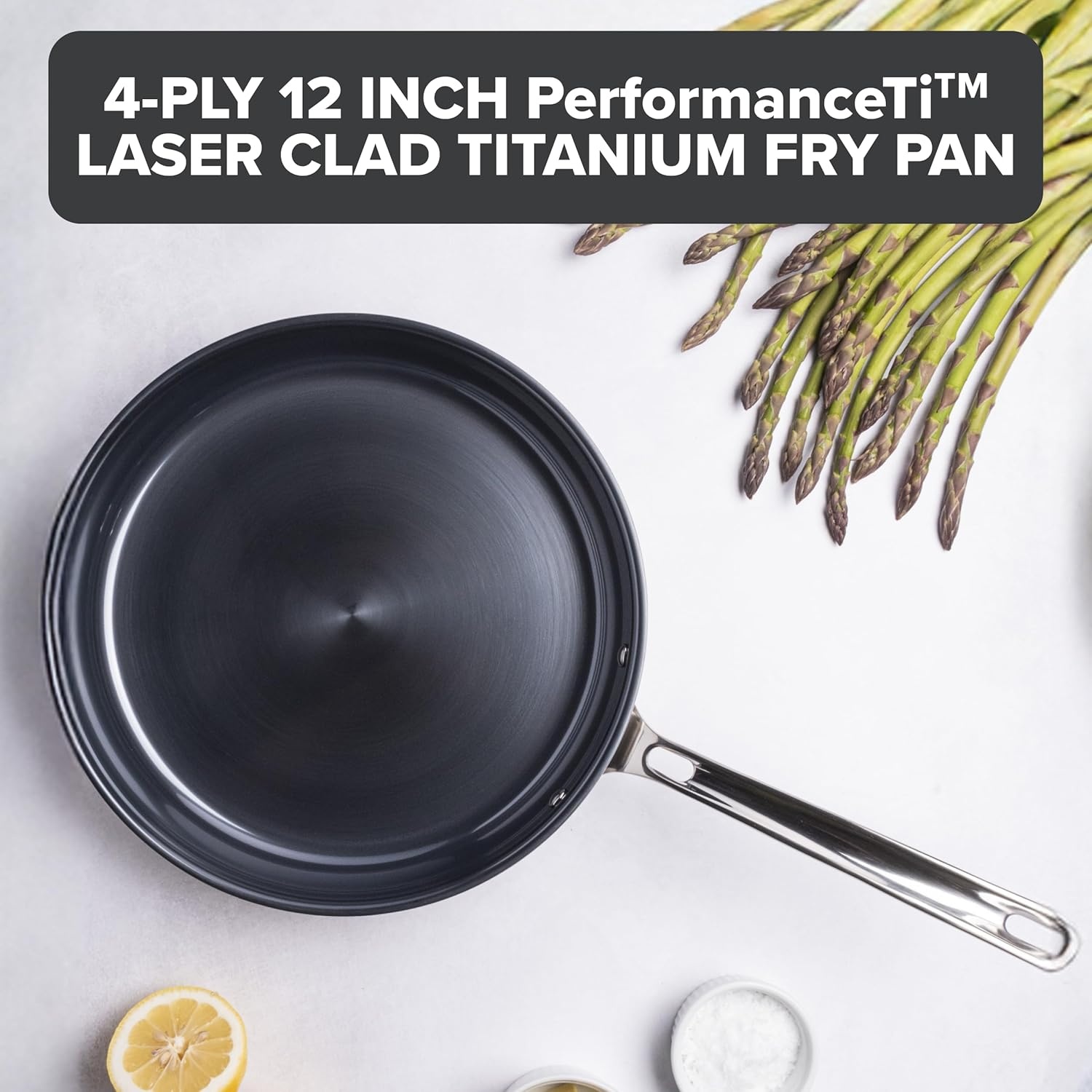 image:imageViking 4Ply Frying Pans 2Piece Laser Clad Titanium Performance Ti 95 and 11 Inch BlueSIlver12 Inch
