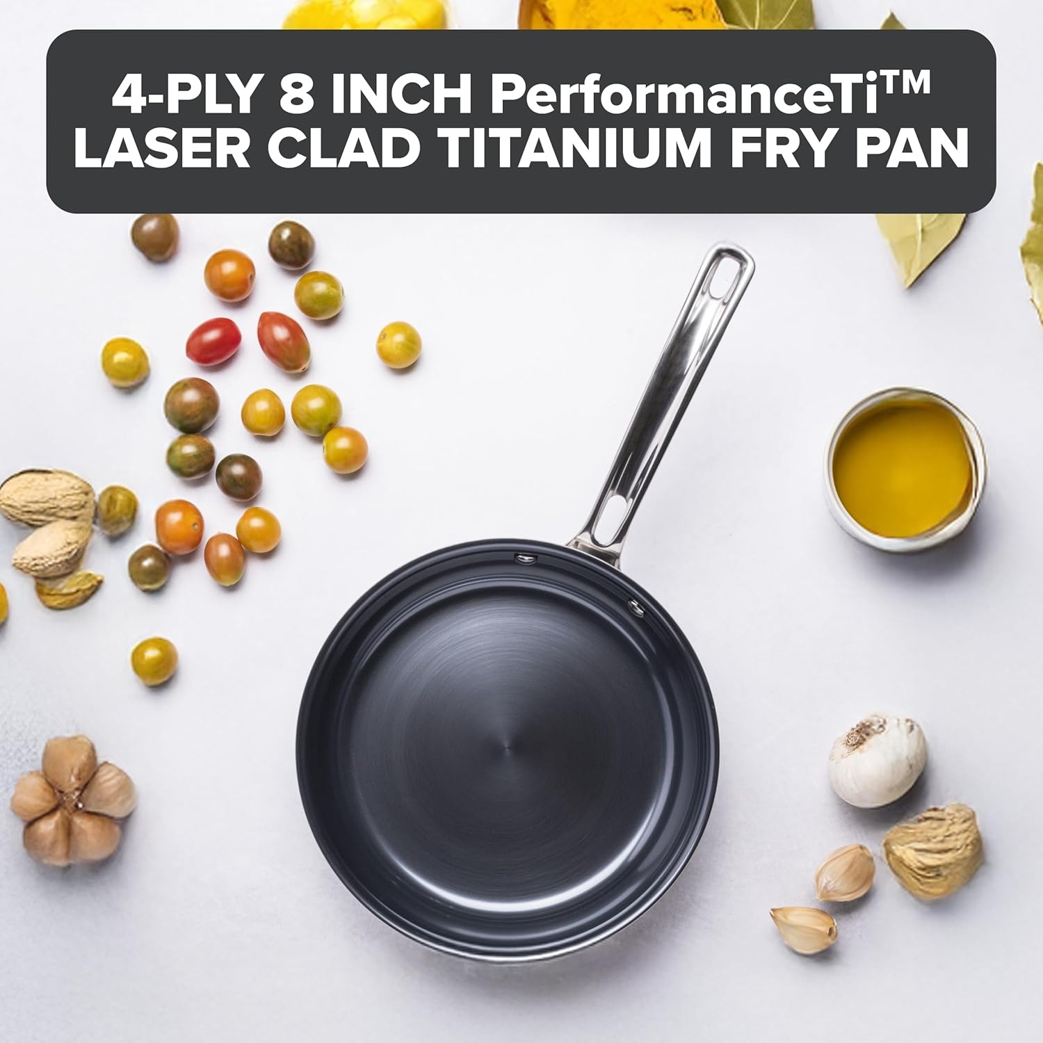 image:imageViking 4Ply Frying Pans 2Piece Laser Clad Titanium Performance Ti 95 and 11 Inch BlueSIlver8 Inch