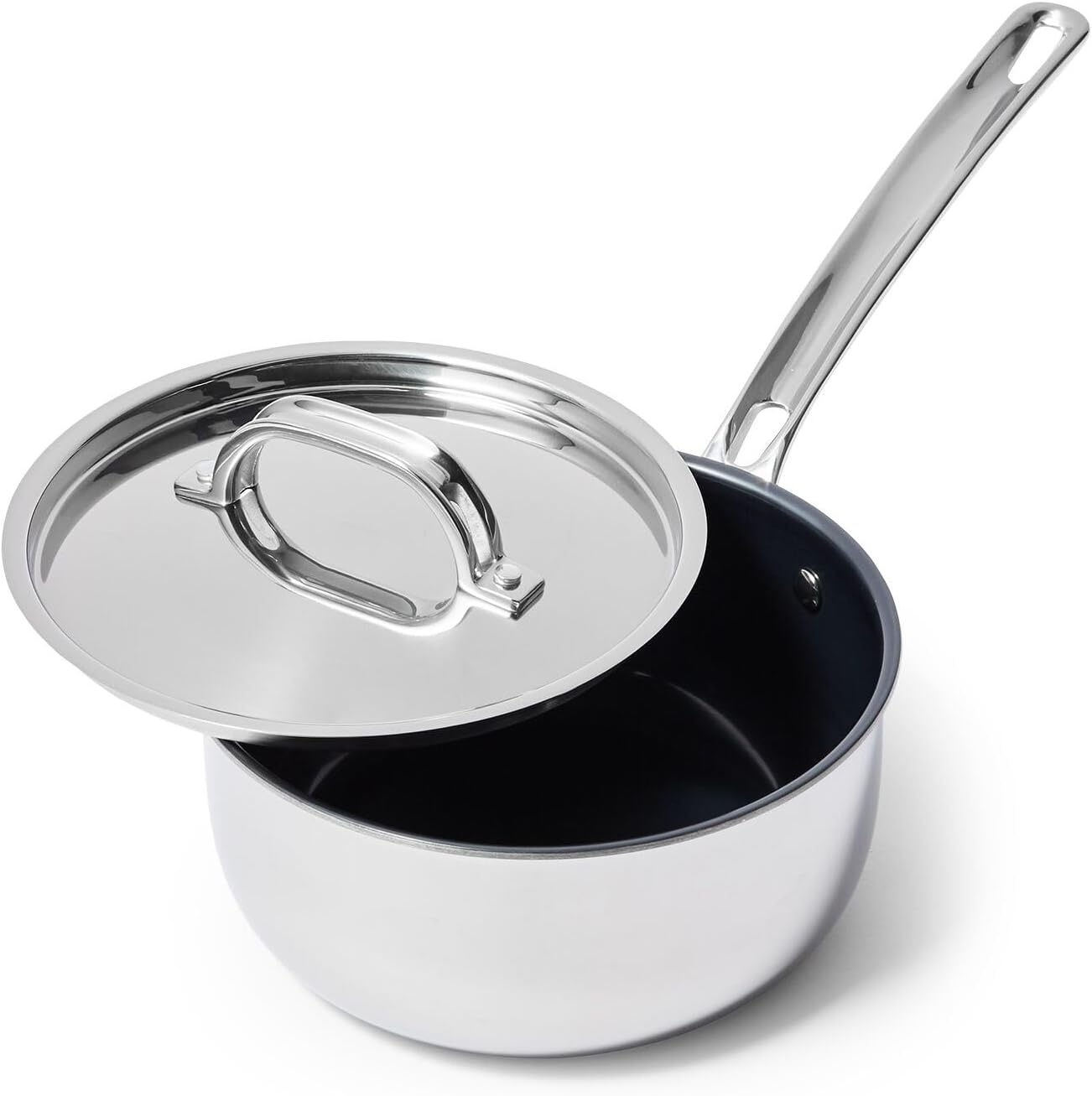 image:imageViking 4Ply Sauce Pan with Lid 3 Quart Laser Clad Titanium Performance Ti Saucepan Cooking Pot Dishwasher and Oven Safe Induction Ready BlueSilver