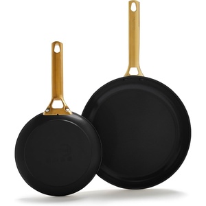 image:imageGreenPan Hard Anodized Healthy Ceramic Nonstick 10 and 12 Frying Pan Skillet Set Gold Handle PFASFree Dishwasher Safe Oven Safe Twilight BlueBlack