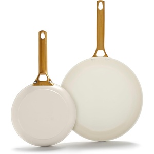 image:imageGreenPan Hard Anodized Healthy Ceramic Nonstick 10 and 12 Frying Pan Skillet Set Gold Handle PFASFree Dishwasher Safe Oven Safe Twilight BlueCream White