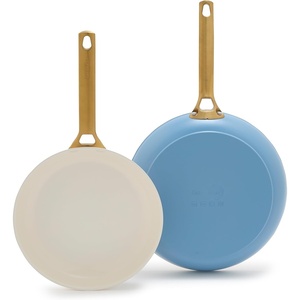 image:imageGreenPan Hard Anodized Healthy Ceramic Nonstick 10 and 12 Frying Pan Skillet Set Gold Handle PFASFree Dishwasher Safe Oven Safe Twilight BlueSky Blue