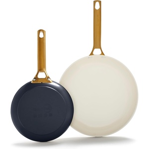 image:imageGreenPan Hard Anodized Healthy Ceramic Nonstick 10 and 12 Frying Pan Skillet Set Gold Handle PFASFree Dishwasher Safe Oven Safe Twilight BlueTwilight Blue