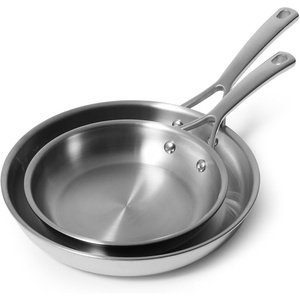 image:imageSur La Table Classic 5Ply Stainless Steel 2Piece Skillet Set 8 amp 10 Silver