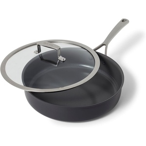image:imageSur La Table Classic Hard Anodized Ceramic Nonstick Saut Pan 5 Qt PFOAFree Ceramic Coating with Straight Sides and Lid for FamilySize Sauting 5 Qt