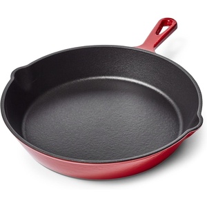image:imageSur La Table Enameled Cast Iron Skillet  10 Frying Pan for Searing Sauting amp Baking Oven to 500F Induction Compatible Durable Nonstick Interior Even Heat Distribution Red