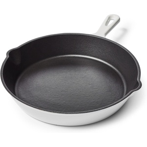 image:imageSur La Table Enameled Cast Iron Skillet  10 Frying Pan for Searing Sauting amp Baking Oven to 500F Induction Compatible Durable Nonstick Interior Even Heat Distribution White