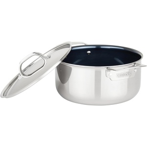 image:imageViking 4Ply Dutch Oven 5 Quart Laser Clad Titanium Performance Ti Cookware Pot with Lid Dishwasher and Oven Safe Induction Ready BlueSilver5 Quart