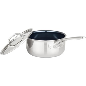 image:imageViking 4Ply Sauce Pan with Lid 3 Quart Laser Clad Titanium Performance Ti Saucepan Cooking Pot Dishwasher and Oven Safe Induction Ready BlueSilver