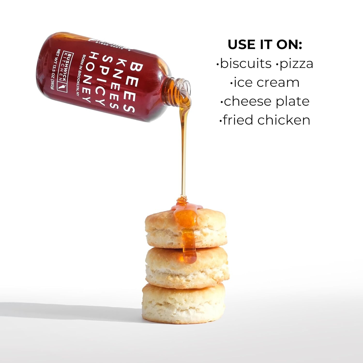 image:imageBees Knees Spicy Honey Wildflower Hot Honey with a Habanero Kick Sweet Heat Hot Sauce for Pizza Biscuits amp Charcuterie Gluten Free Paleo Friendly Foodie Gifts Spicy Gift for Him 125ozSpicy Honey 92oz