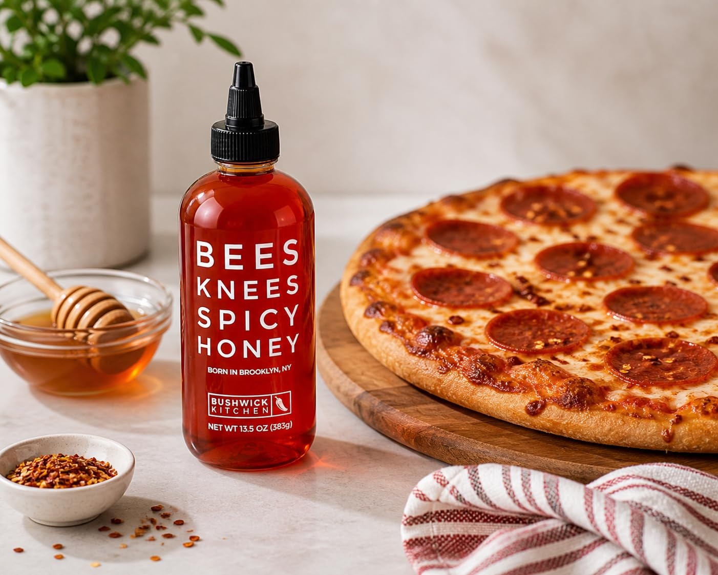 image:imageBees Knees Spicy Honey Wildflower Hot Honey with a Habanero Kick Sweet Heat Hot Sauce for Pizza Biscuits amp Charcuterie Gluten Free Paleo Friendly Foodie Gifts Spicy Gift for Him 125ozSpicy Honey 125oz